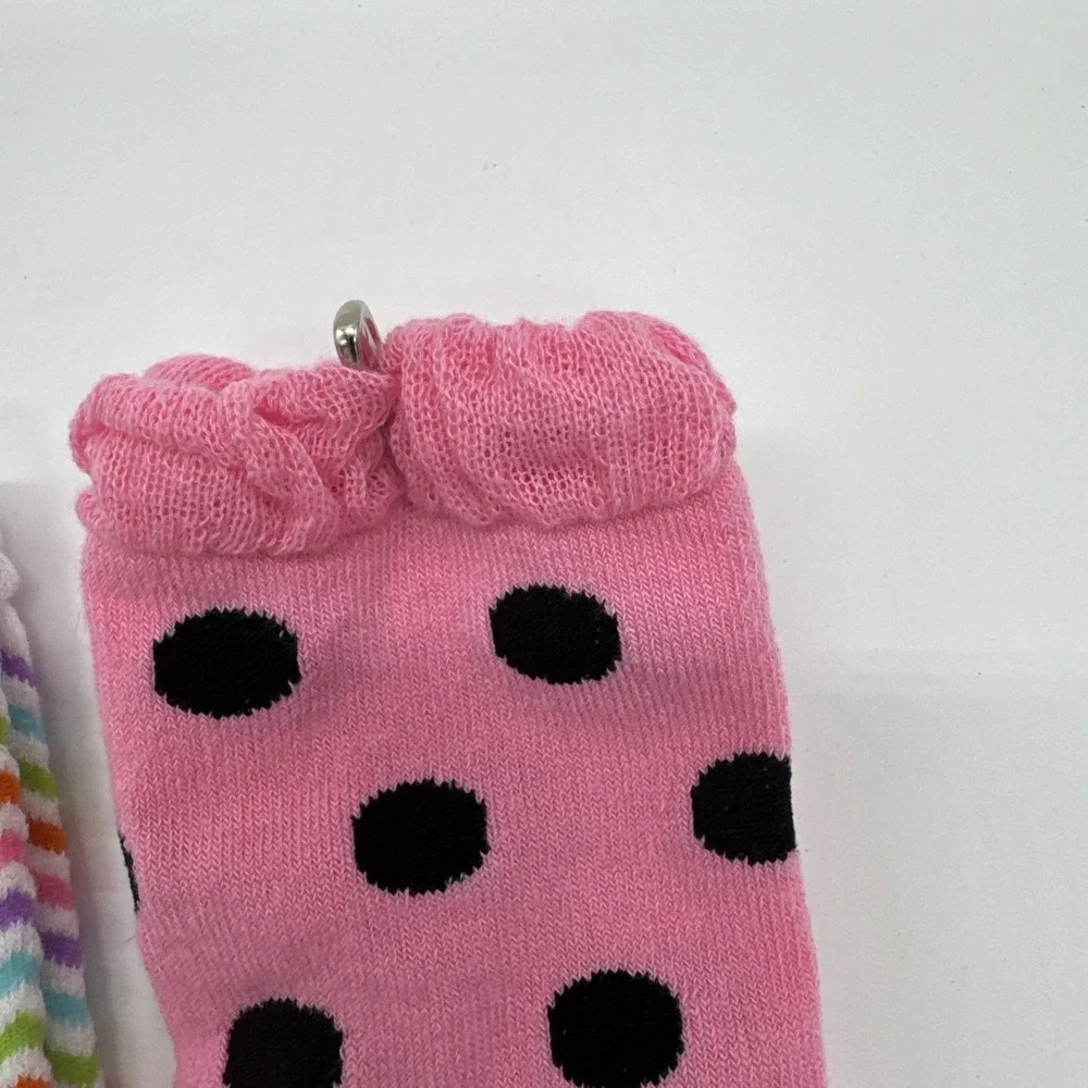 3 pr Girls Polka Dot, Stripes, Princess Ruffles Leg Warmers 10